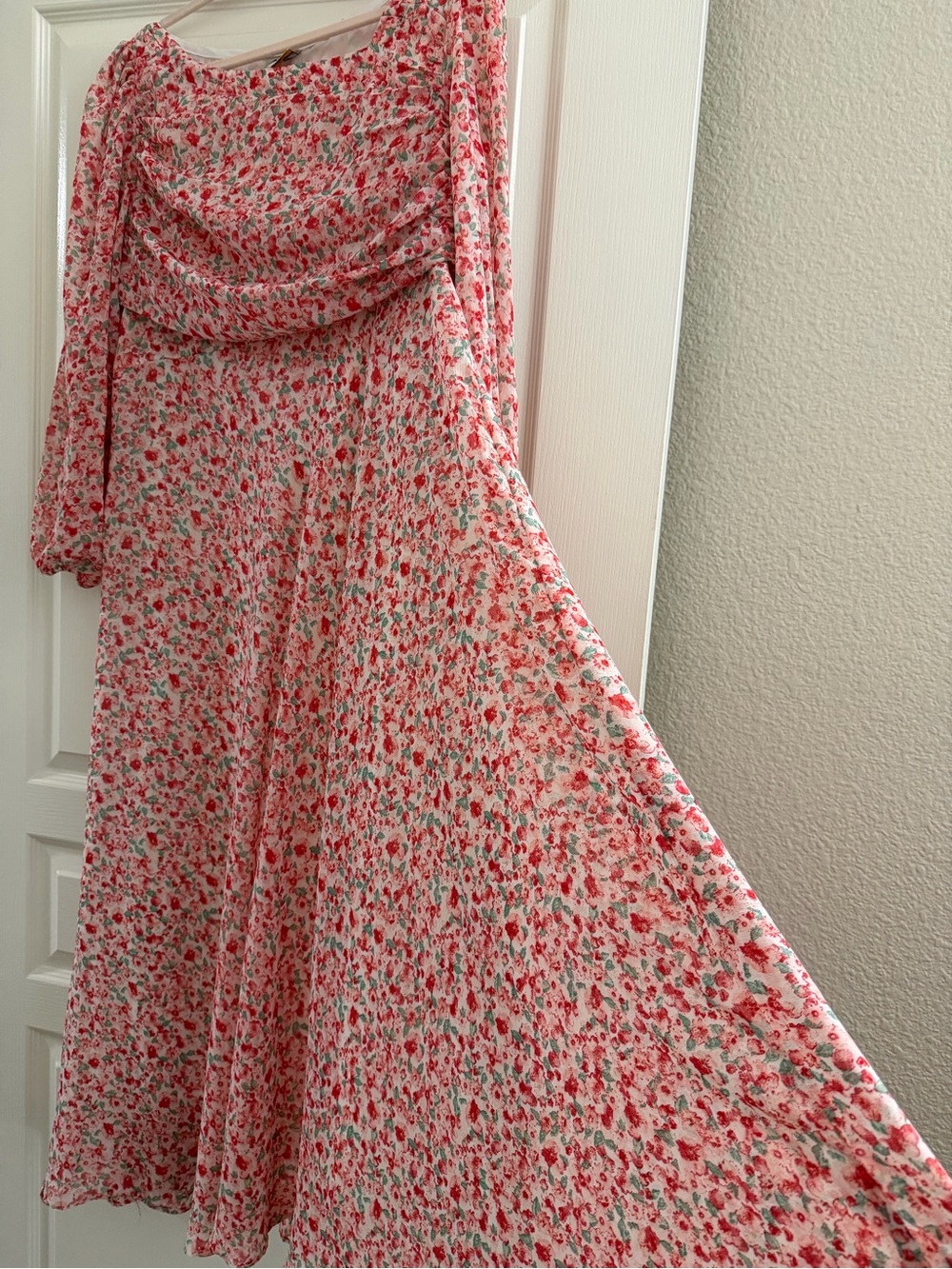 Banana Republic Floral Pink & Green Maxi Dress